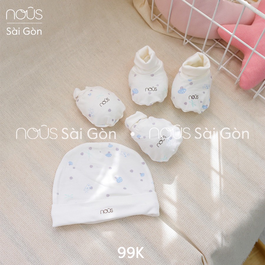 Set đôi bao tay chân mũ lẻ NOUS cho bé sơ sinh đến 7kg