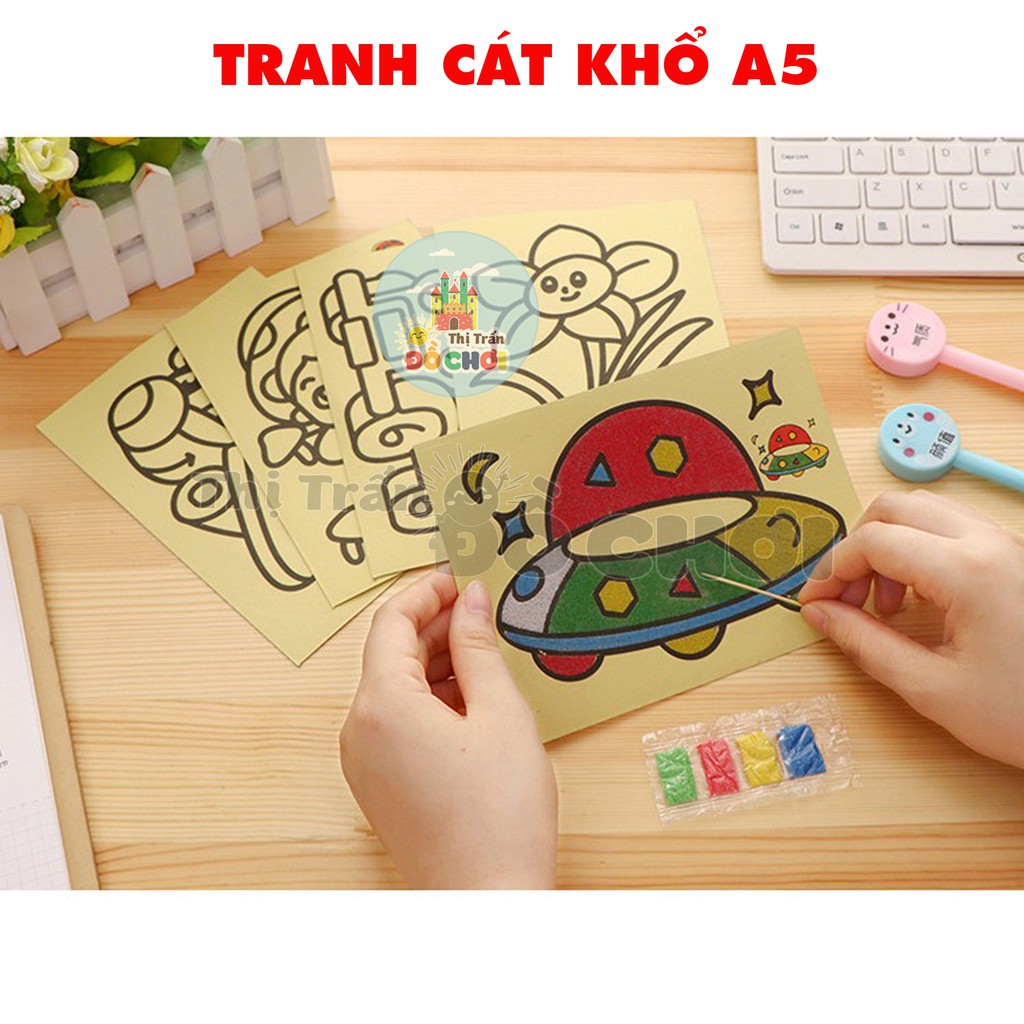 Tranh cát 😍 GIÁ TỐT 😍 Tranh cát tô màu khổ A4, A5 cho bé có nhiều hình để bé lựa chọn