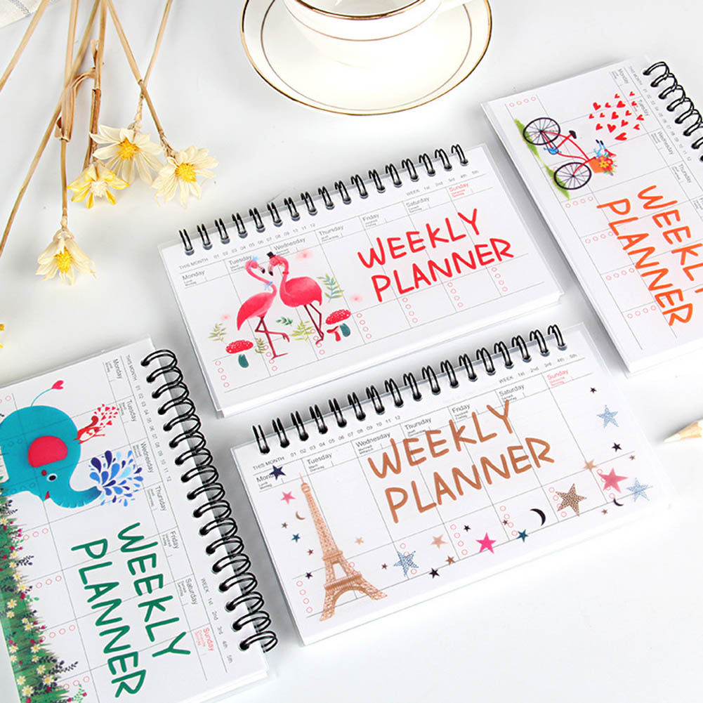 Weekly Daily Schedule Planner Notebook Coil Flip Notebooks Agenda Organizer School Office Stationery