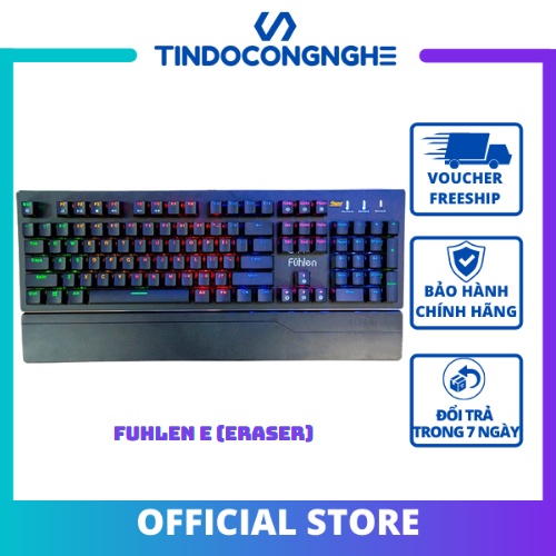 Bàn Phím Cơ Fuhlen Eraser - Bàn Phím Máy Tính, Blue Switch Quang Học Bất Tử, Đèn Led Nhiều Chế Độ, Nút Bấm Bất Tử