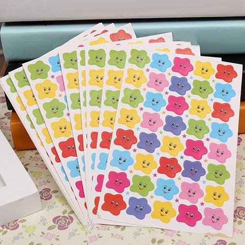 Set 10 tờ miếng dán trang trí hình ngôi sao/ mặt cười đáng yêu
