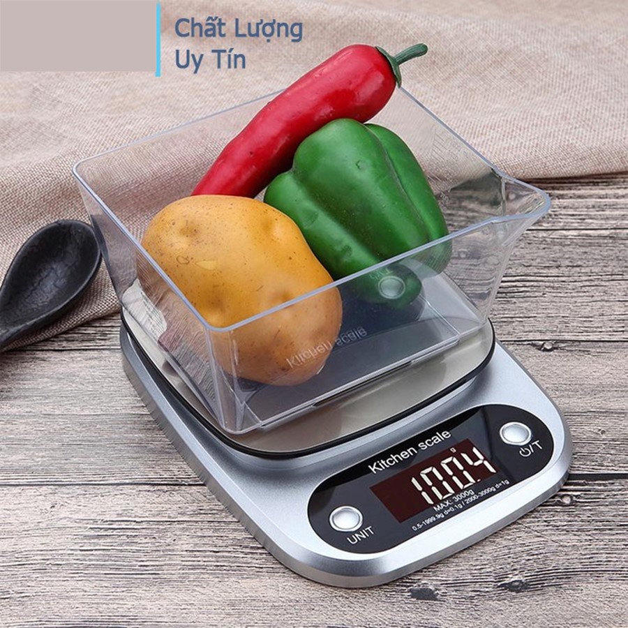 Cân tiểu ly điện tử nhà bếp mini định lượng 1g - 5kg Cân tiểu ly làm bánh độ chính xác cao