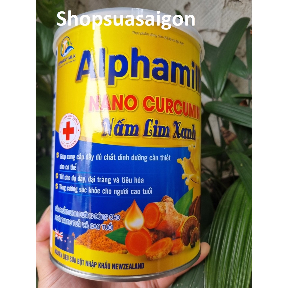 Sữa nghệ ALPHAMILK NANO CURCUMIN NẤM LIM XANH tăng cân, ăn ngon ngủ ngon