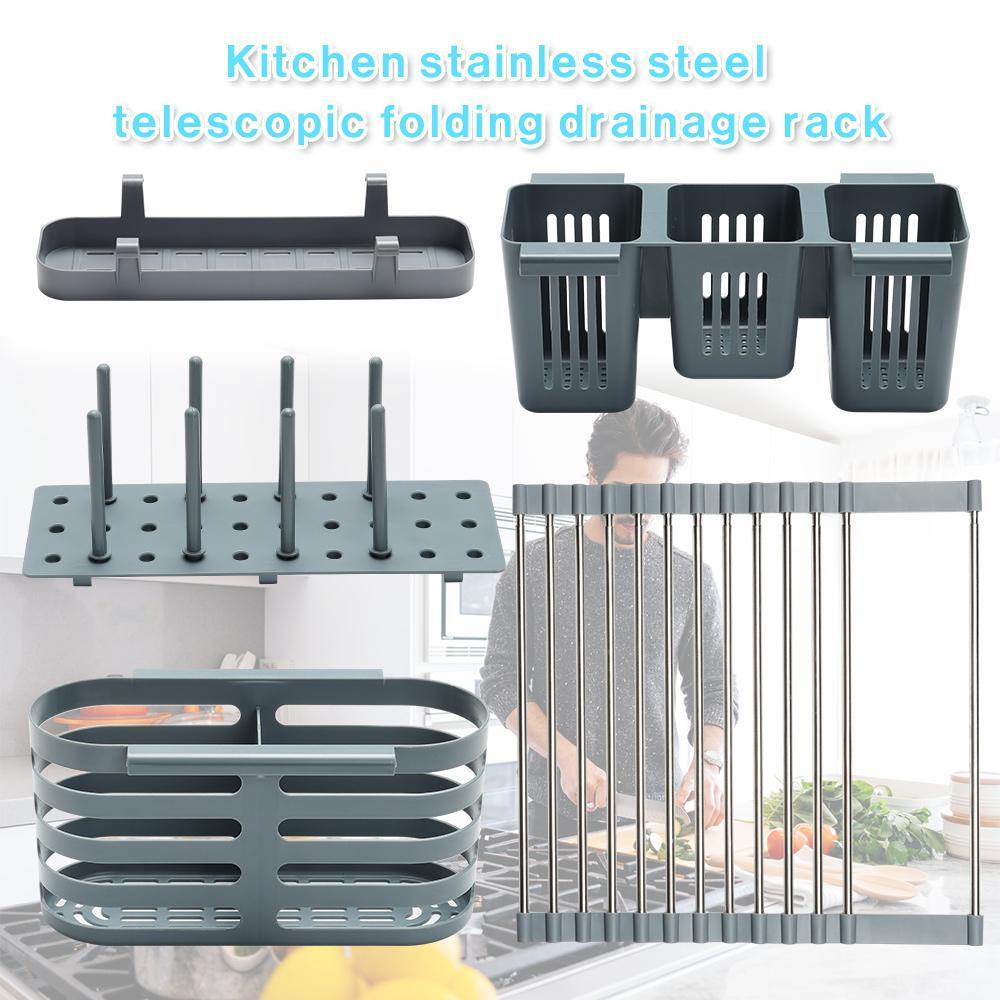 Rổ Inox Đựng Trái Cây Ráo Nước Có Thể Gấp Gọn