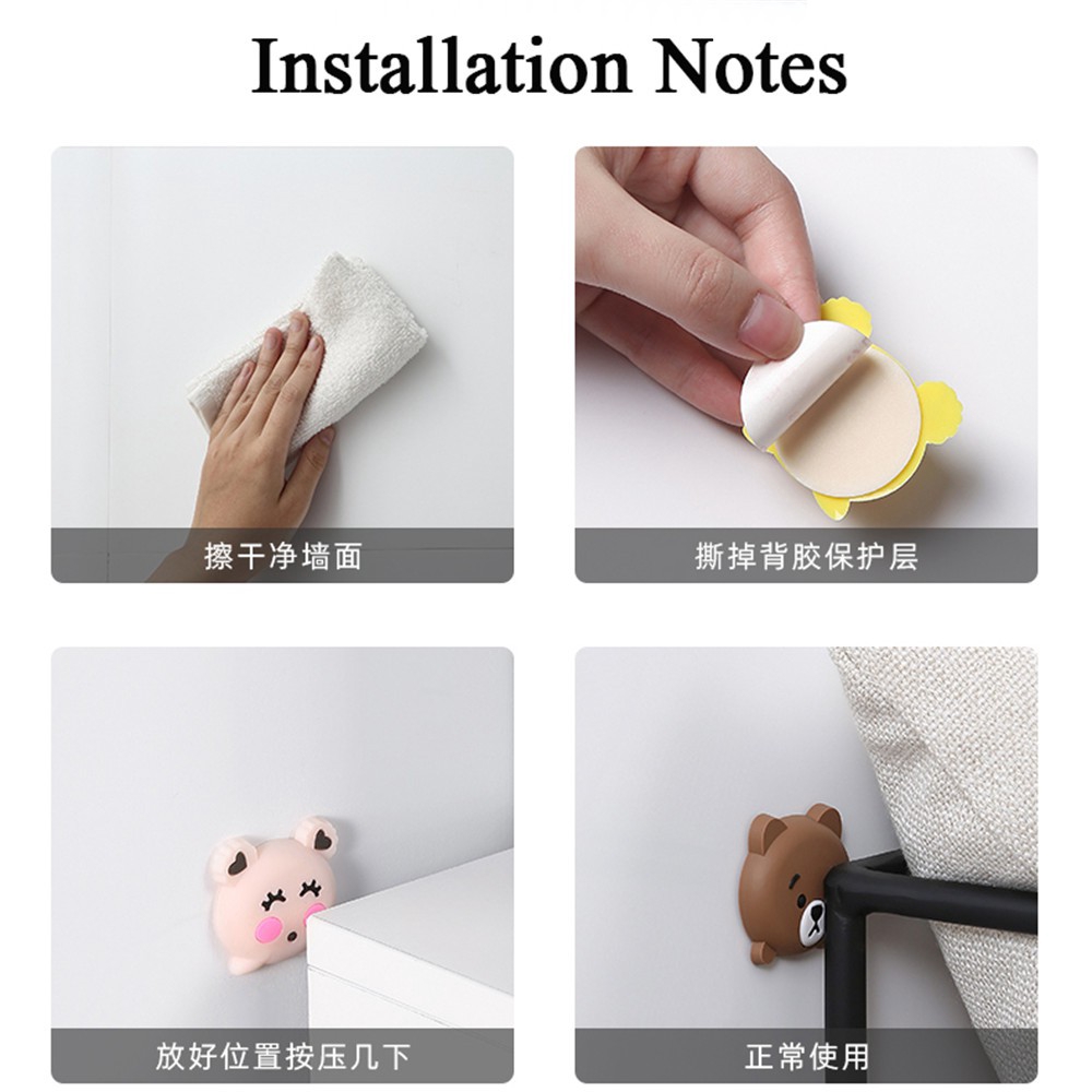 Dụng cụ chặn cửa bằng silicon in họa tiết hoạt hình dễ thương