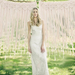 Thảm macrame treo trang trí đám cưới phong cách boho