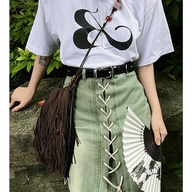 Chân Váy Denim Lưng Cao Thời Trang Dành Cho Nữ