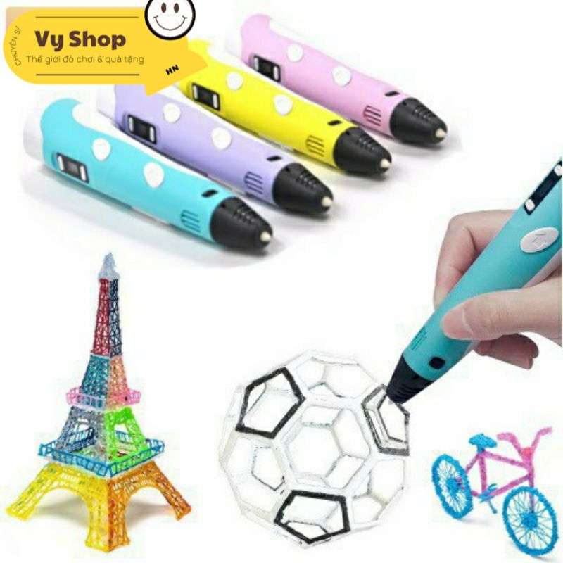 Bút vẽ 3D sống động chất lượng cao kèm 5m vật liệu và cáp sạc