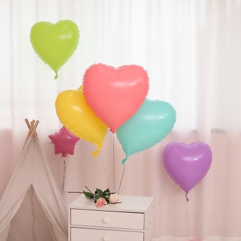 Bong Bóng Nhôm 18 Inch Hình Ngôi Sao/Trái Tim/Trái Tim Nhiều Màu Trang Trí Tiệc Sinh Nhật