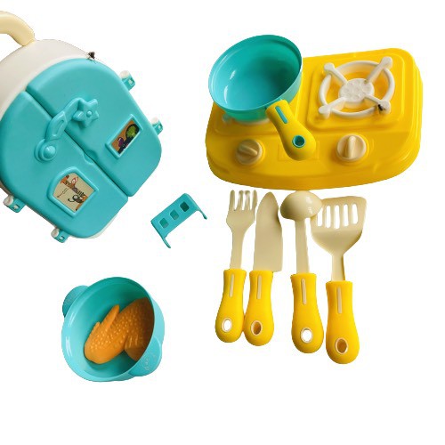 Đồ chơi nấu ăn [FREE SHIP], bộ đồ bếp kèm dao dĩa vali cho bé, đồ dùng an toàn cho trẻ em.
