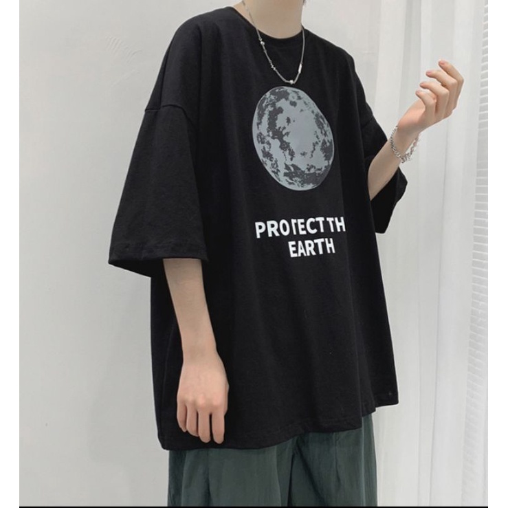 Áo thun tay lỡ nam nữ, áo phông unisex from rộng chất cottong mát mịn thấm hút mồ hôi in hình O đất
