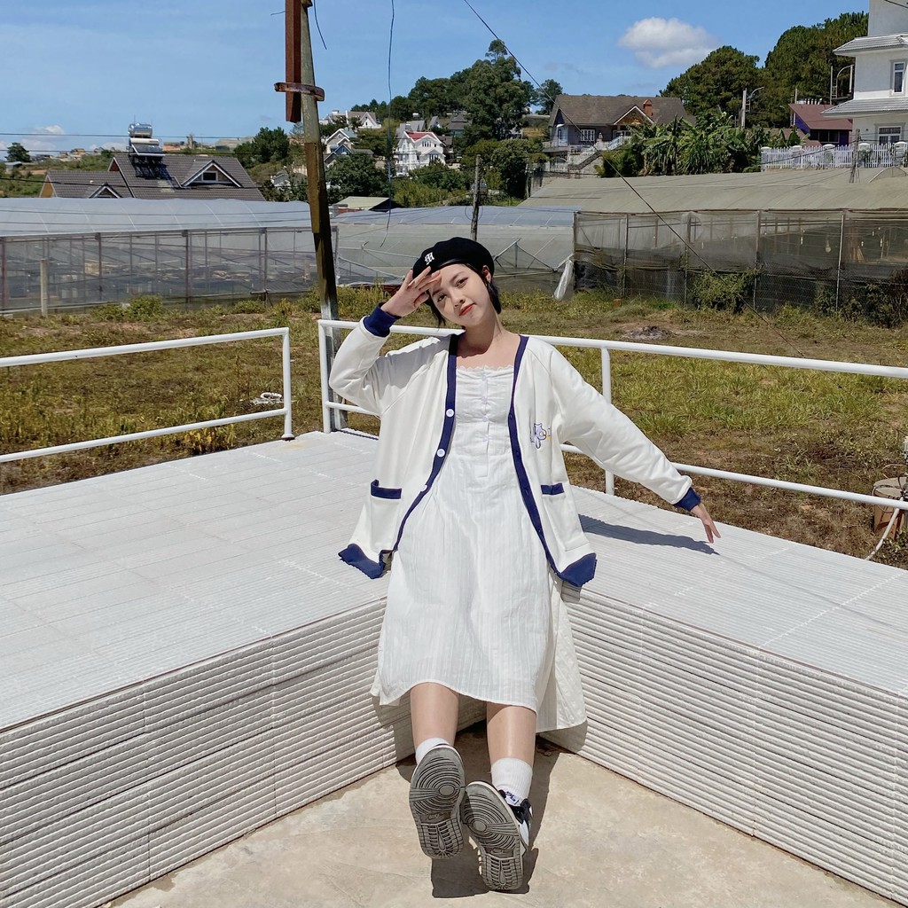 Áo khoác nhẹ Cadigan Basic - White | BigBuy360 - bigbuy360.vn