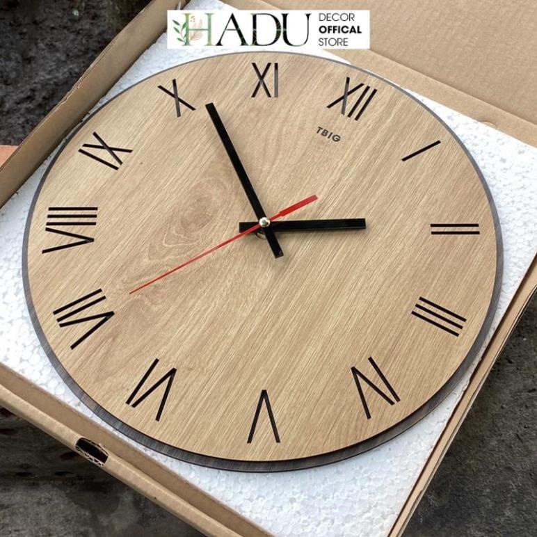 Đồng Hồ Treo Tường Gỗ Classic Decor Hadu043 trang trí phòng - HaduDecor