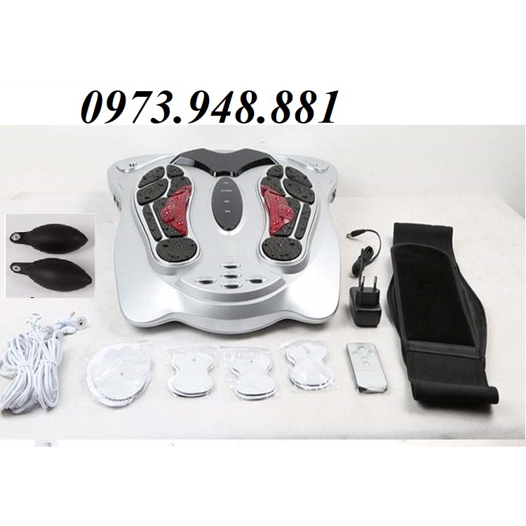 máy massage điện xung chân 01 (Tặng kèm 2 tay nắm điện xung + 8 miếng dán điện xung + 1 đai điện xung)