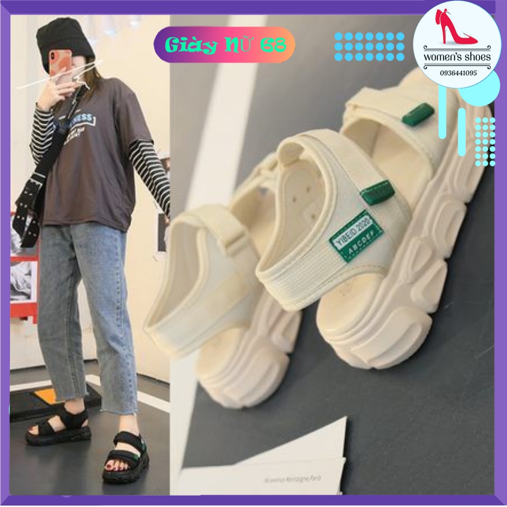 Sandal Quai Dán 2 Màu Viền Xanh