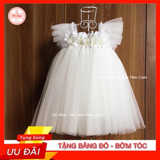 Váy Cánh Tiên ❤️FREESHIP❤️ Váy cánh tiên trắng hoa tú cầu cho bé gái