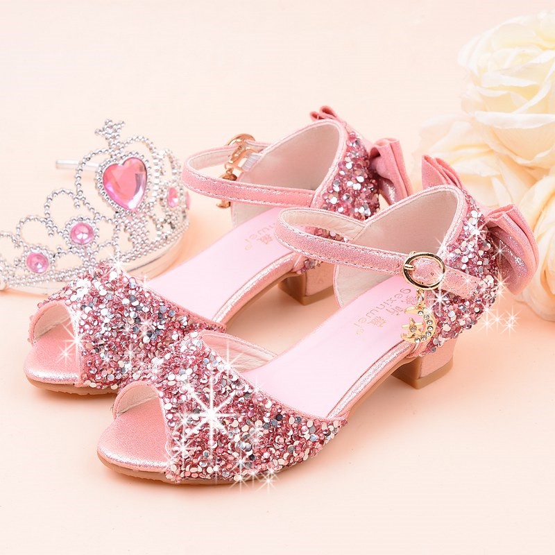 Xăng đan cao gót đế mềm thoáng khí thời trang mùa hè 2020 cho bé gái