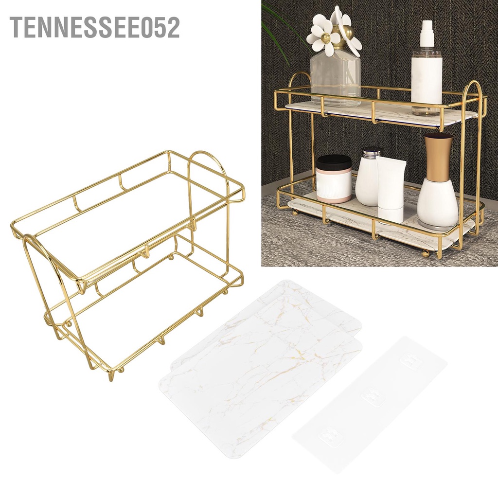 [Hàng HOT] Kệ 2 tầng - Giá để đồ dùng phòng tắm để bàn Màu vàng【Tennessee052】