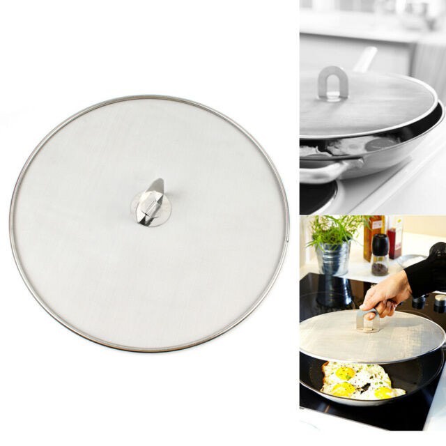 Nắp lưới đậy chảo chống văng dầu mỡ inox đủ size 25cm - 29cm - 33cm cao cấp