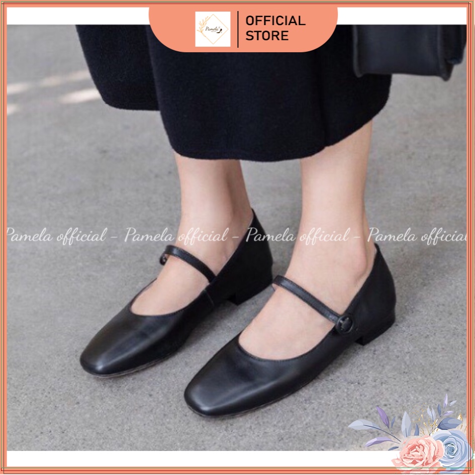 PAMELA - Giày Búp Bê Quai Ngang Mũi Vuông Công Chúa Vintage  - Gi01