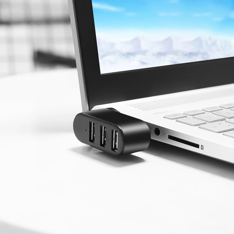 180° Bộ Chia Ba Cổng USB 2.0 5 * 4.3Cm