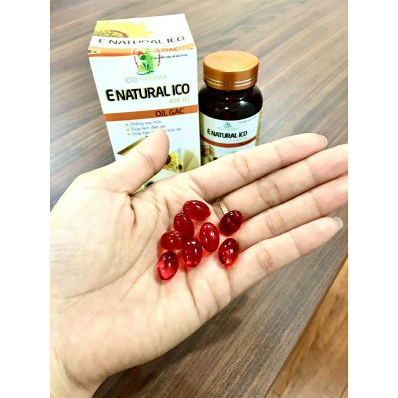 Enatural Ico 400 UI_ viên uống Vitamin E đỏ bổ sung tinh dầu hoa anh thảo