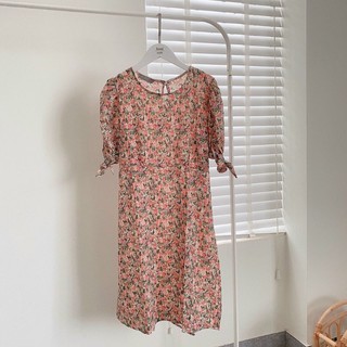 VÁY HOA NHÍ LỤA HÀN VINTAGE HÀN QUỐC