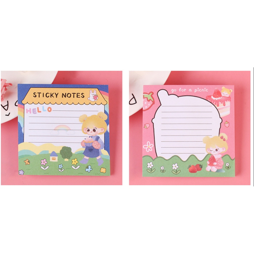 Giấy note ghi chú cute nhiều hình, tập giấy ghi chú 100 tờ kích thước 8x8cm
