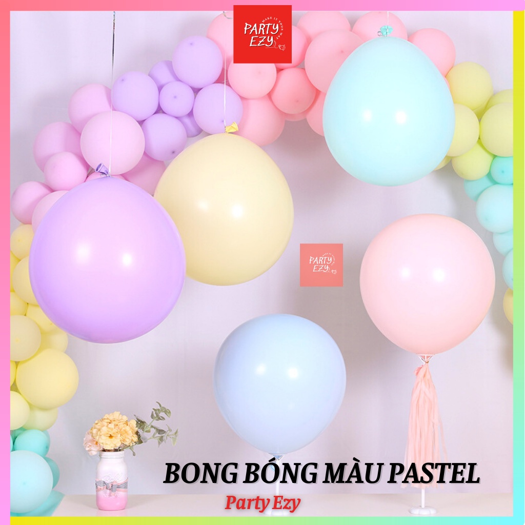 SET 10c BONG BÓNG MÀU PASTEL SIZE 10 INCH (25cm)