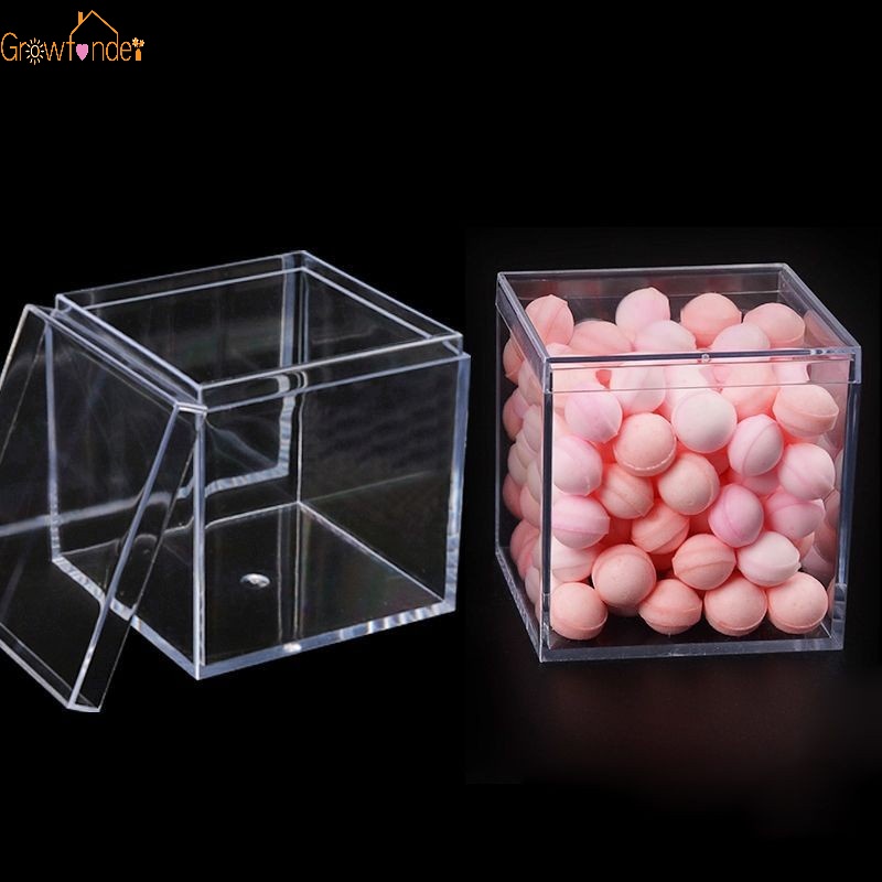 1 Hộp Nhựa Trong Suốt Đựng Kẹo Hình Vuông Chống Ẩm