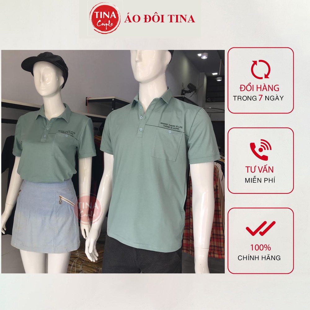 Áo Đôi Nam Nữ Đẹp Vải Thun Co Dãn 4 Chiều Áo polo Ngắn Tay