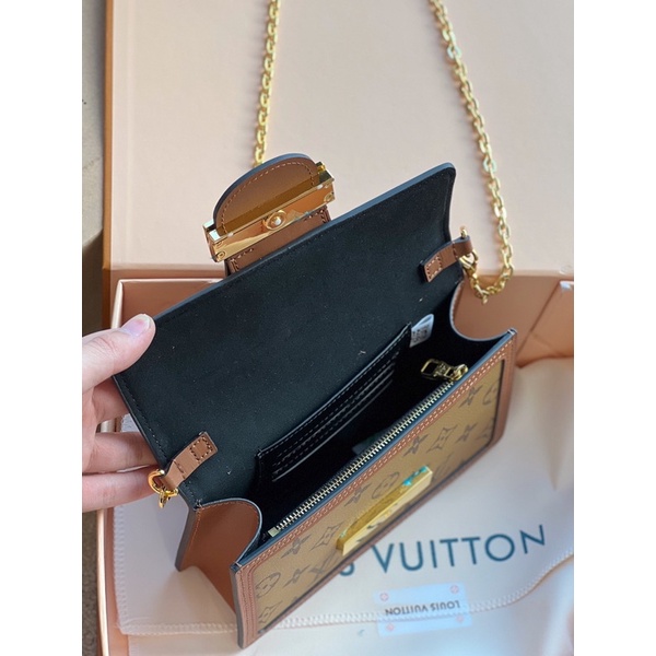Túi LV Dauphine Woc Chain Wallet Size 19 Da Thật 2 Box