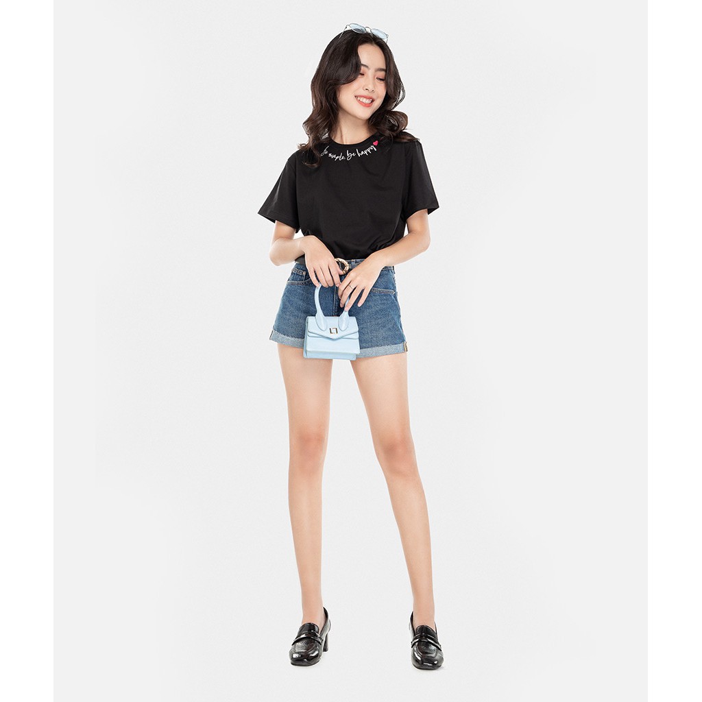 HNOSS - Quần Short Jeans Lai Lật - CMC12101032