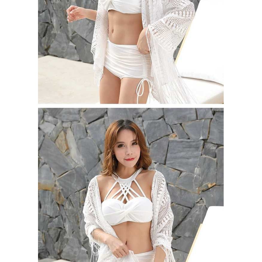Set bikini yếm đan dây cho bạn.