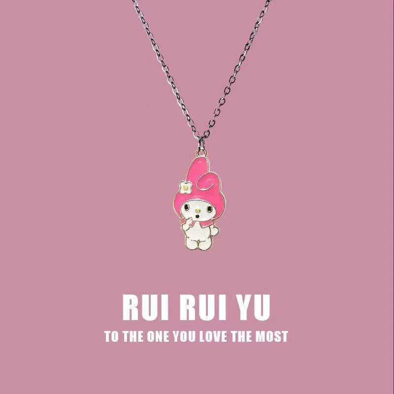 Ins Sweet Cool Punk Necklace Men's And Women's Trendy Personalized Cartoon Clow m Melody Girlfriends Harajuku Style Net