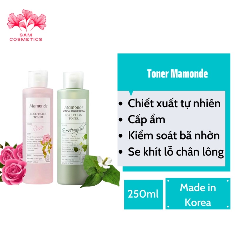 Nước Tẩy Trang Nước hoa hồng Mamonde Rose Water toner 250ml