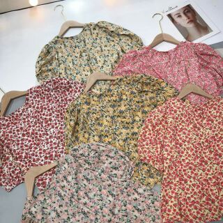 Áo hoa nhí tay phồng