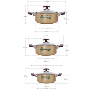 BỘ 3 NỒI SUNHOUSE