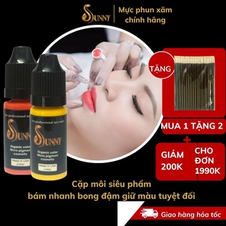Mực phun xăm hữu cơ bám nhanh bong đậm, mực phun môi SUNNY