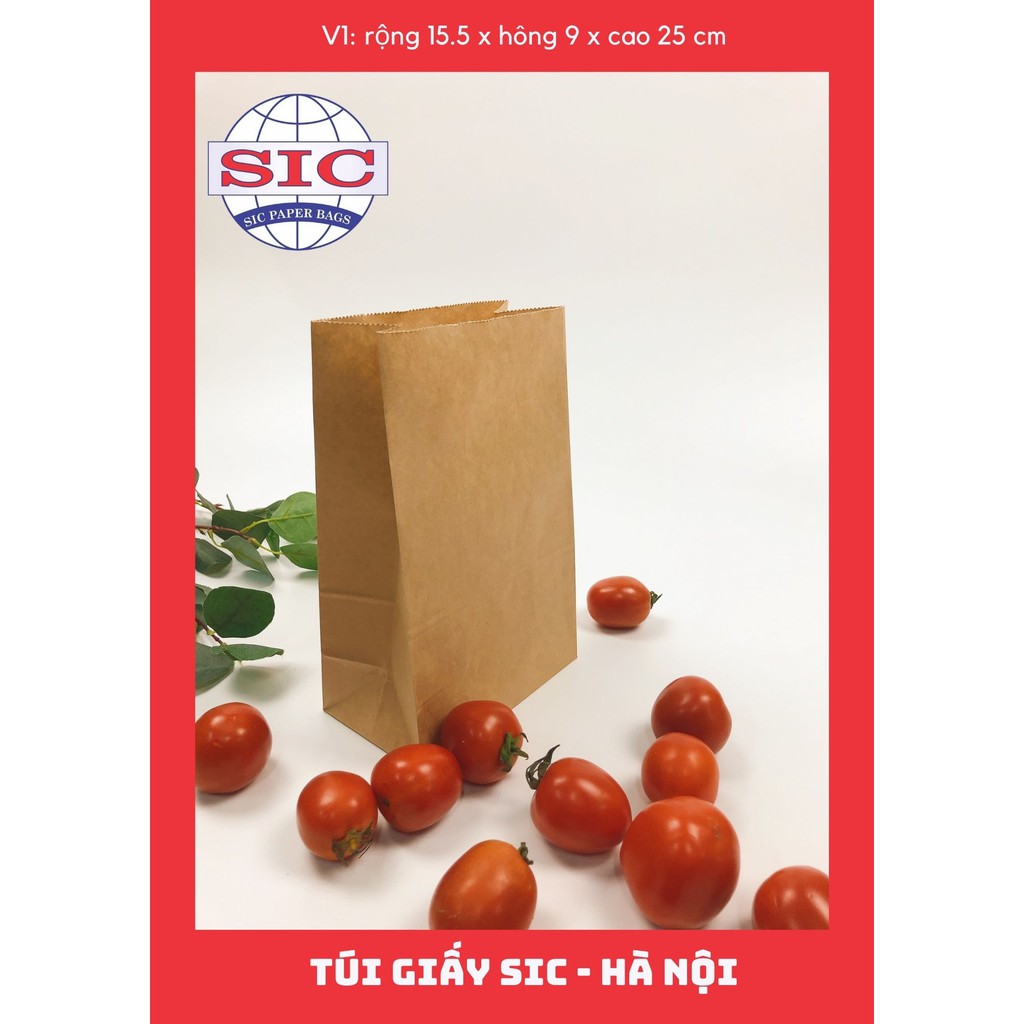 [SET 10 CHIẾC] TÚI GIẤY KRAFT V1: 15.5x9x25 KHÔNG QUAI ( ẢNH THẬT)