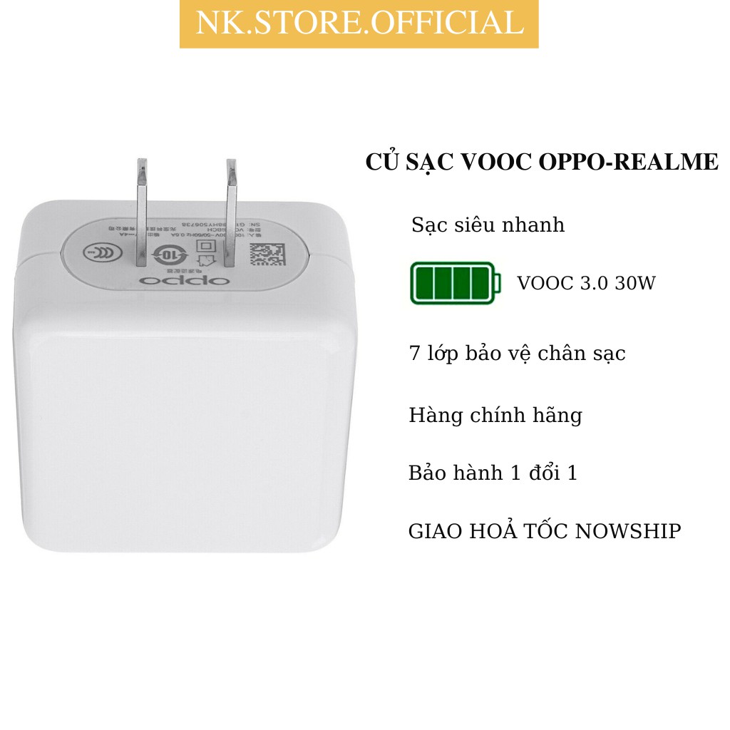 Củ sạc nhanh VOOC 3.0 cho OP-PO & REAL-ME chính hãng 1 ĐỔI 1