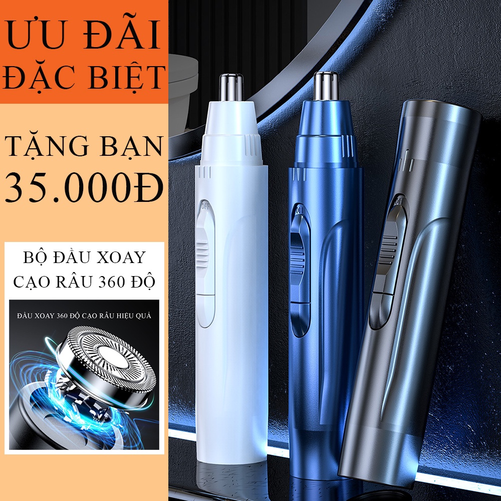 Máy cạo râu mini và cắt tỉa lông mũi cho nam 2 trong 1 tẩy lông đa năng pin sạc điện usb. Bảo hành uy tín, lỗi đổi mới