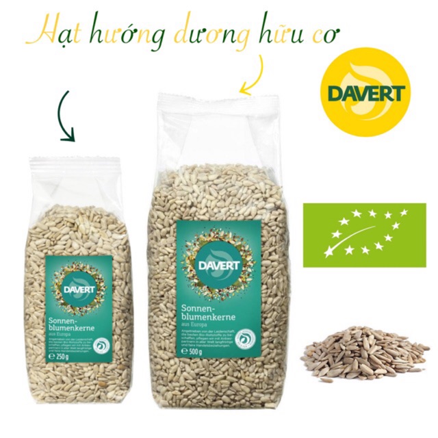 Hạt hướng dương hữu cơ Davert (250g-500g)