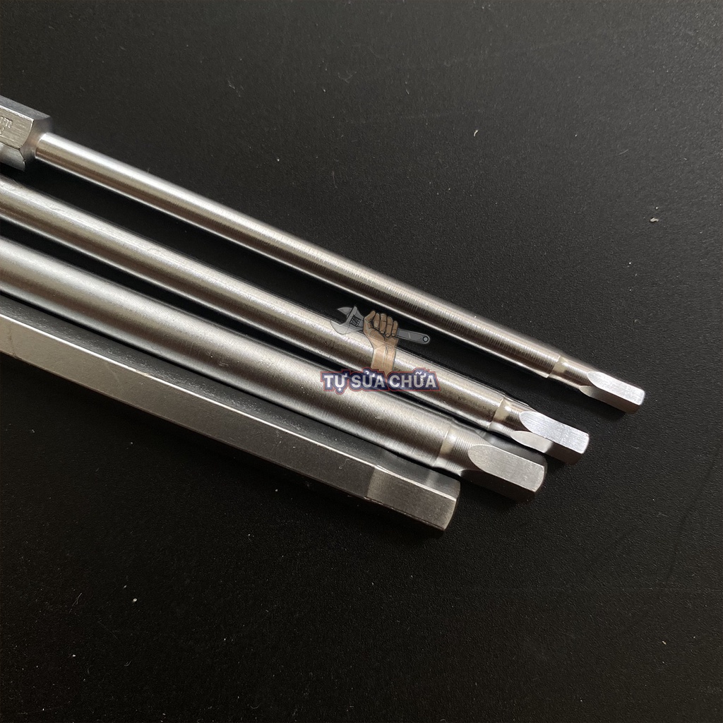 Mũi mở ốc lục giác 10cm chuôi kẹp 6.35mm đa năng có từ tính size 3-4-5-6mm chính hãng KAPUSI thép S2 cao cấp loại xịn