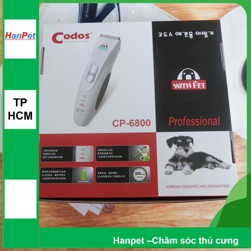 (Sạc và phụ kiện) Tông Đơ máy CP- 6800 THẾ HỆ MỚI- Chuyên Dụng máy Cắt Lông chó mèo chạy êm không ồn