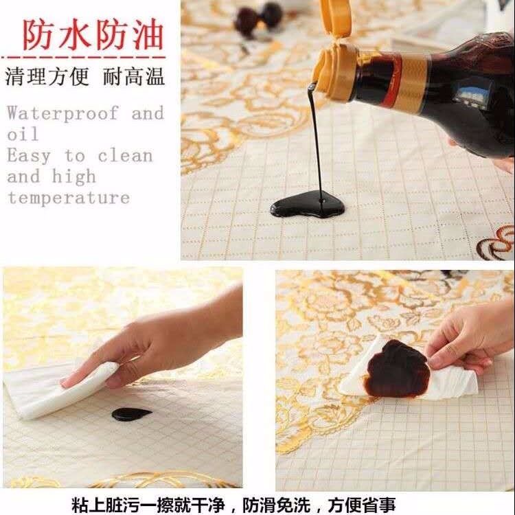 Khăn trải bàn bằng PVC hình tròn chống nước chống dầu
