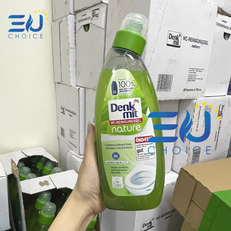 Chai tẩy bồn cầu, toilet, nhà tắm, nhà vệ sinh hương hoa tự nhiên nhập khẩu từ Đức Denkmit WC-Reiniger Nature 750ml