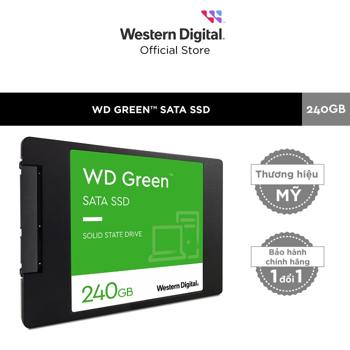 Ổ cứng SSD Western Digital green Sata III 240GB WDS240G3G0A - new version 2022