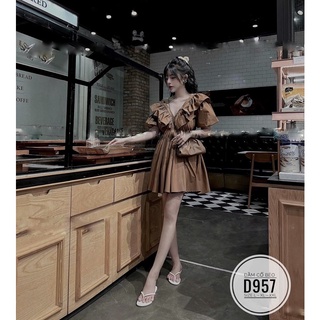 Bigsize Đầm cổ bèo D957
