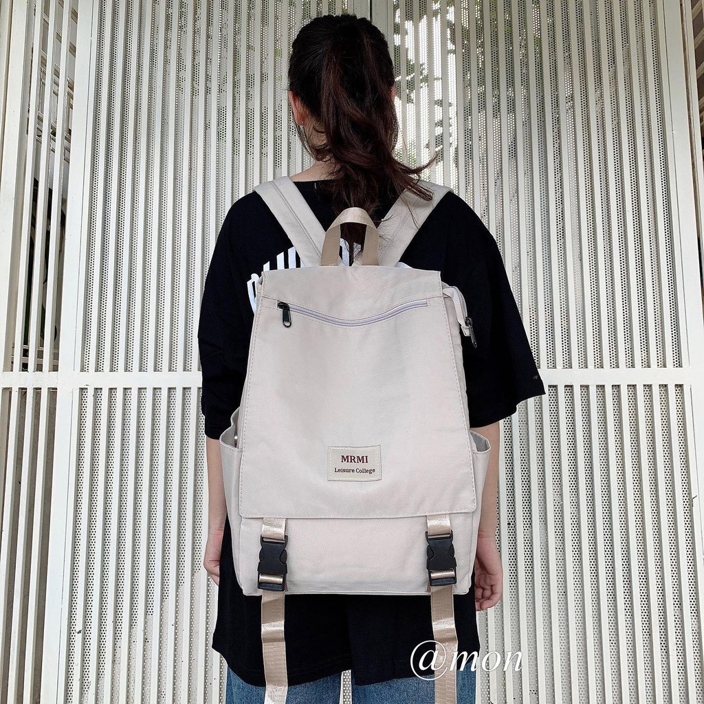 190814 Balo vải dù chống nước nhẹ - balo ulzzang nữ thời trang Hàn Quốc form vừa không quá to